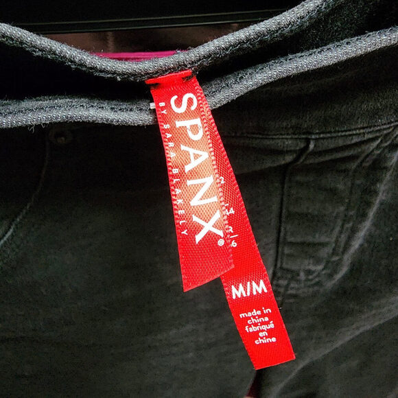 Spanx Black Cotton Distressed Skinny Jeans Size M - Picture 7 of 10